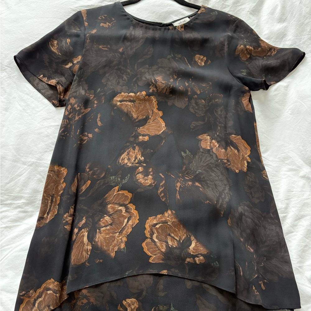 Elegant Black and Brown Floral Wilfred Top